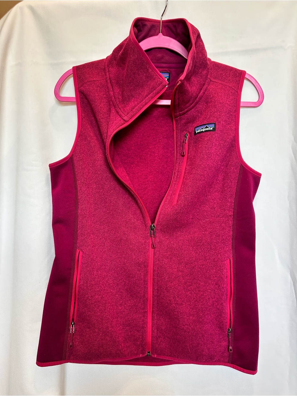 Patagonia Women's Bright Pink Zip Fleece Vest